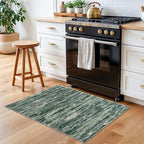2x3 Modern Abstract Rug for Entryway, Dark Green Super Soft Small Area Rug, Washable Non-Slip Kitchen Rugs, Low-Pile Mat for Kitchen, Bedside, Indoor Door Mat