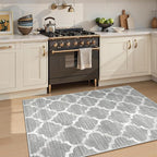 Lahome Moroccan Bedroom Rug - 3’x5’ Area Throw Washable Rugs Small Non-Slip Accent Distressed Floor Carpet for Door Mat Entryway Living Room Kitchen Laundry Dorm Decor (3’ X 5’, Gray)