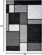 Rugshop Contemporary Modern Boxes for Home Office,Living Room,Bedroom,Kitchen Non-Shedding Area Rug 7' 10" X 10' 2" Gray
