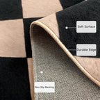 Black Checkered Rug 3x5 Indoor Washable Non-Slip Rug Modern Diamond Soft Low Pile Kitchen Rugs,Neutral Farmhouse Throw Carpet for Nursery Bathroom Room Dorm