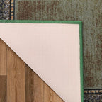 Antep Rugs Alfombras Bordered Modern 2x5 Non-Slip (Non-Skid) Low Pile Rubber Backing Kitchen Area Runner Rug (Green, 2' x 5')