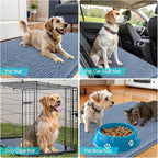 OLANLY Dog Door Mat for Muddy Paws 59x32, Absorbs Moisture and Dirt, Absorbent Non-Slip Washable Doormat, Quick Dry Chenille Mud Mat for Dogs, Entry Indoor Entryway Carpet for Inside Floor, Airy Blue