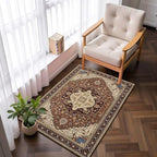 2x3 Mousse Brown Small Area Rug for Entryway, Soft Washable Rugs with Non-Slip Backing for Bedroom Kitchen, Vintage Throw Carpet Laundry Entry Front Door Decor