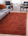 Unique Loom Solid Shag Collection Area Rug (3' 3" x 5' 3" Rectangle, Terracotta)