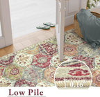 Lahome Washable Entryway Rug, 2x4 Kitchen Rugs for Entryway Bathroom, Non-Slip Indoor Door Mat Ultra-Thin, Small Oriental Throw Carpet for Bedroom Entry, Orange/Terracotta