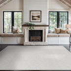 Beverly Rug Micro Loop Large Area Rug White 10x14 Modern Luxury Boho Geometric Durable Indoor Area Rugs for Living Dining Room Office Stain Resistant Non Shedding Casual Indoor Carpet White 10 x 14