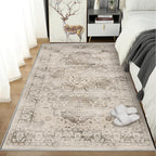 Washable Area Rugs for Living Room 5’x7’ Non Slip Low Pile Area Rugs for Bedroom Dining Foldable Vintage Carpets