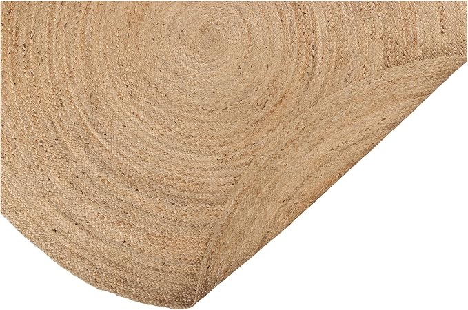 REDEARTH · Round Area Rug - 5 Feet Braided Natural Jute Rug- Artisan Made Reversible Boho Jute Rugs for Bedroom - Kitchen - Living Room - Farmhouse - Home Decor - Handmade Rustic Vintage Décor
