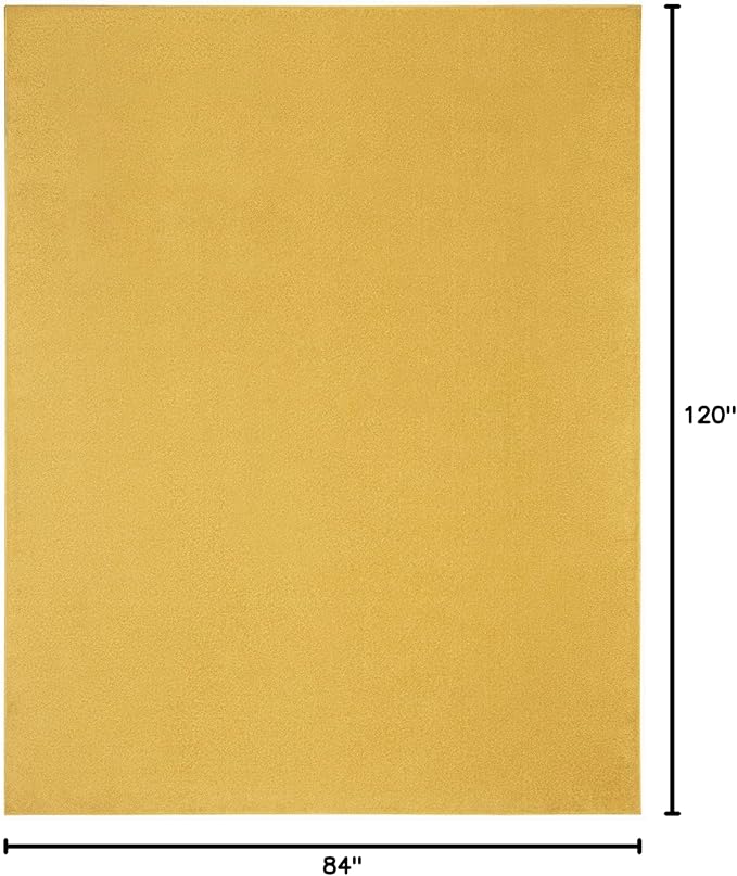 Nourison Home Nourison Essentials Yellow 7' x 10' Area Rug - Easy Clean, Non Shedding, Bed Room, Living Room, Dining Room, Kitchen (7' x 10')