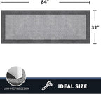PURRUGS Dirt Trapping Door Mat 32" x 84", Non-Slip/Skid Machine Washable Entryway Rug, Shoes Scraper, Throw Rug, Super Absorbent Area Rug for Muddy Wet Shoes and Paws, Light Grey & Grey