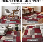 Rugshop Red Modern Geometric Boxes Non-Slip Area Rug Non-Shedding for Living Room, Bedroom and Dining Area, 5'3" x 7'3"