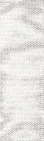 Nuloom Penelope Off-White/Ivory, 2'8" x 12', Hand-Braided, Wool & Cotton, Soft and Textured, High Traffic, Stain Resistant, Easy Clean, Durable Runner for Bedroom, Living Room, Dining, Entryway