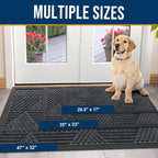 Kitinjoy Front Door Mat Outside Entrance, Sturdy Natural Dirt Trapper, Heavy Duty Rubber Doormat, Low Profile Non-Slip Backing, Easy Clean Floor Mat for Indoor Outdoor Entry, 29.5X17 Inch, Grey