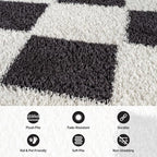 Rugshop Diamond Wave Pattern Shag Runner Rug Anthracite Dark Gray 2' 3" x 12' Great for Long Hallways, Open Entryways, Kitchens