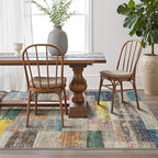 LUMI 5x8 Washable Area Rug for Living Room, Ultra Soft Geometric Rugs Non Slip with Rubber Backing, Low Profile, High Traffic, Stain Resistant Carpets, Ideal for Bedroom, Dining Room, Indoor