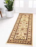 Unique Loom Voyage Collection Traditional Oriental Classic Intricate Design Area Rug (2' 7 x 10' 0 Runner, Ivory/Gold)