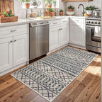 KUTA 3x5 Rugs for Entryway Boho Area Rug for Living Room, Moroccan Brown Black Washable Rugs Non Slip, Ultra Soft Print Distressed Geometric Low-Pile Entry Throw Carpet for Bedroom Nursery Dorm Decor