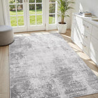 3 x 5 Rug Small Non Slip Machine Washable Rug Distressed Abstract Soft Indoor Carpet Neutral Boho Rug for Bedroom Living Room Entryway Kitchen Bedside, Grey