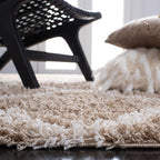 SAFAVIEH Dallas Shag Collection Runner Rug - 2'3" x 16', Beige & Ivory, Trellis Design, Non-Shedding & Easy Care, 1.5-inch Thick Ideal for High Traffic Areas in Living Room, Bedroom (SGD257D)