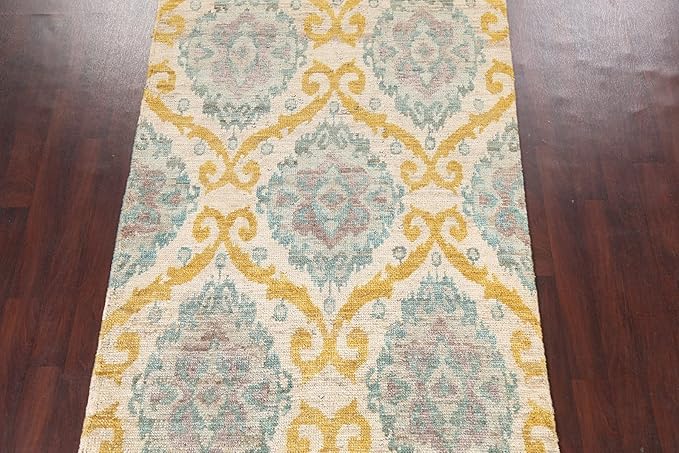 Rug Source Transitional Collection 5x8 Oushak Area Rug, Hand Knotted Beige & Ivories All-Over Rug, Oriental Jute Carpet for Bedroom, Living Room, Dining Room