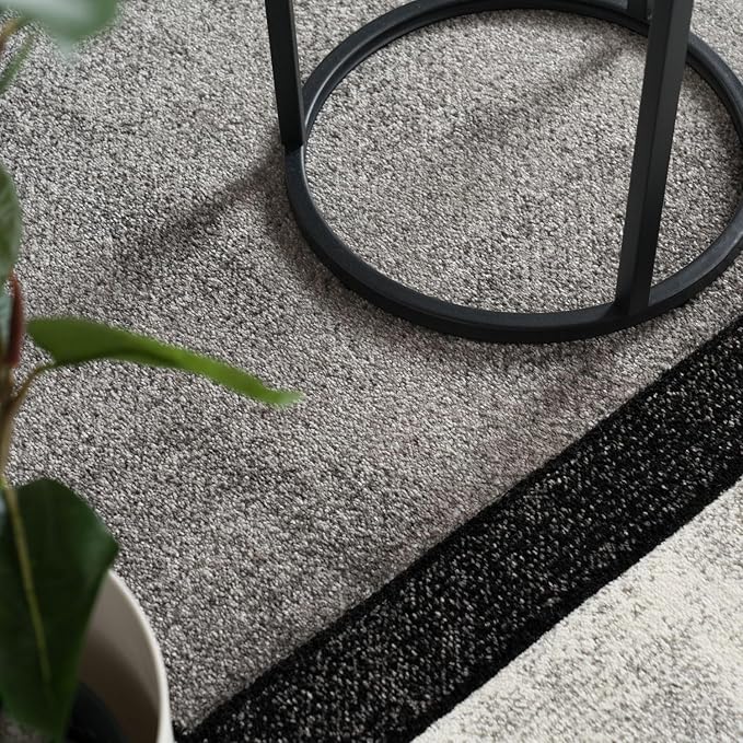 Paco Home Area Rug Modern Geometric Pattern in Grey White, Size: 2'8" x 4'11"