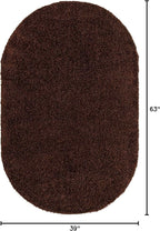 Unique Loom Solid Shag Collection Area Rug (3' 3" x 5' 3" Oval, Chocolate Brown)