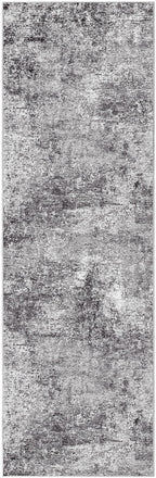 Washable Runner Rug for Hallway: 2x6 Neutral Modern Abstract Low Pile Area Rug with Non-Slip Backing - Carpet for Bedroom Kitchen Laundry Entryway Bathroom Indoor - Grey