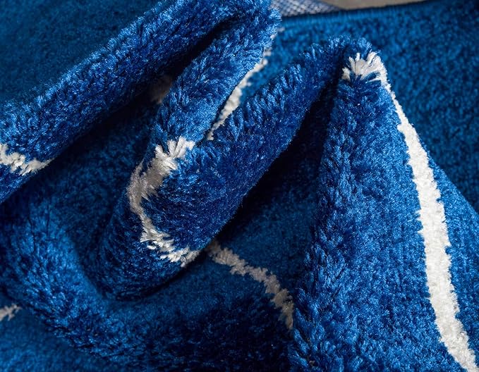 Unique Loom Trellis Frieze Collection Area Rug - Geometric (8' x 10', Navy Blue/ Ivory)