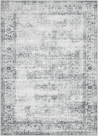Lahome Vintage 5x7 Washable Grey Rugs for Living Room Bedroom, Soft Dining Room Rugs for Under Table, Non Slip Indoor Throw Carpet for Entryway Kitchen Office (5x7ft,Grey)