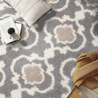 Rugshop Cozy Moroccan Trellis Indoor Shag Area Rug 6'6"X 9' Gray/Cream
