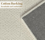 jxgzyy Beige Area Rug Solid, 0.36'' Thick Low Pile Textured Rug for Bedroom, Minimalist Aesthetic Home Décor for Dining Table, Polypropylene Kitchen Rug with Non-Slip Backing, 5x7