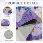 DUKINO 8x10 Area Rug, Floral Rugs for Living Room, Lightweight Non Slip Washable Rug, Indoor Low Pile & Non-Shedding Boho Design Rugs for Bedroom, Living Room, Dining Room, Purple