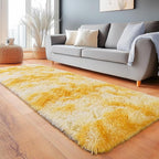 Fluffy Area Rugs for Living Room, Soft Shaggy Carpets for Living Room, Upgrade Anti-Slip Fuzzy Rugs for Kids' Room, Perfect Decor for Modern Home Tie Dye Yellow 2x6Feet