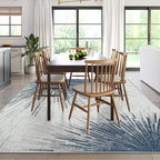 Lahome Modern Machine Washable 6 x 9 Area Rug, Non-Slip Ultra-Thin Big Rugs for Living Room Throw Soft Large Carpet for Bedroom, Abstract Print Indoor Carpet for Dining Room Office (Blue/Gray, 6'x9')