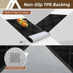 COSY HOMEER Plaid Door Mat 32" x 48",Dirt Trapper Entryway Rugs,Non-Slip Washable Farmhouse Doormat,Low Profile Welcome Mats for Paws Black