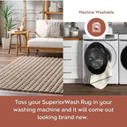 nuLOOM 3'9" x 6' Cozy Plush SuperiorWash Area Rug, Machine Washable, Non-Slip, Soft Fluffy Shag Carpet for Living Room Bedroom Kids Room Nursery Home Decor, Jeni Taupe