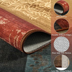 DweIke Washable Area Rugs for Living Room, 5x7 Soft Bedroom Rugs, Geometric Print Non-Slip Modern Rug, Stain Resistant Throw Carpets for Office Nursery Dining Room Home Dorm Decor, Colorful