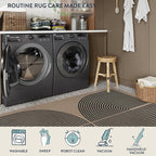 Lahome Modern Rainbow Easy Jute Rug, 3x5 Washable Rugs for Entryway Farmhouse Black Patio Carpet, Non Slip Indoor Door Mat Contemporary Outdoor Porch Carpet for Laundry Guestroom Room Decor