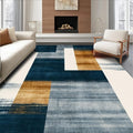Flatwoven High Traffic Area Rug 8x10, Eclectic Funky Ink Wash Design Abstract Area in Multi Tone, Non Slip, Stain Resistant, Washable Area Rugs for Living Room, Bedroom (Blue, 8x10)