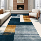 Flatwoven High Traffic Area Rug 4x6, Eclectic Funky Ink Wash Design Abstract Area in Multi Tone, Non Slip, Stain Resistant, Washable Area Rugs for Living Room, Bedroom (Blue, 4x6)