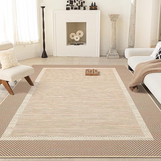 ILANGO Jute Area Rugs 8x10 for Living Room, Woven Washable Outdoor Rugs, Natural Farmhouse Indoor Rugs for High Traffice Areas, Non Slip Carpet with Rubber Backing for Bedroom Dining Table Porch