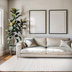 Beverly Rug Modern Geometric Area Rug 6x9 Low-High Pile Durable Soft Abstract Striped Indoor Rugs for Living Dining Room Office Stain Resistant Non Shedding Casual Indoor Carpet Beige White 6 x 9