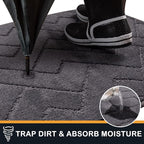 PURRUGS Dirt Trapping Door Mat 24" x 35.5", Non-Slip Machine Washable Entry Rug, Shoe Scraper, Dog Doormat, Super Absorbent Welcome Mat for Front & Back Door, Muddy Wet Shoes & Paws