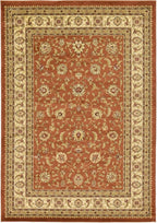 Unique Loom Voyage Collection Traditional Oriental Classic Intricate Design Area Rug (7' 0 x 10' 0 Rectangular, Terracotta/Ivory)