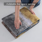 Ciicool 2'6 "x8' Washable Runner Rug, Modern Abstract Hallway Rugs Runner, Non-Slip Thin Accent Rug Lightweight Yellow Gray Distressed Carpet Runners for Laundry Entryway Bedroom Kitchen Indoor
