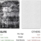 Keen Home Design Area Rugs - 10x14 Non-Shedding, Abstract Rugs for Kitchen, Living Room, Bedroom, Dining Room, Entryway - Size: 9'10" x 14', Abstract Black