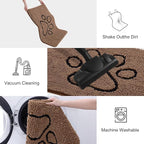 Smiry Dog Door Mat for Muddy Paws, Absorbent Dirt Trapper Non Slip Quick Dry Washable Chenille Mat for Mud Dogs, Entry Rug for Indoor and Outdoor (30x20 Inches, Coffee and Black)