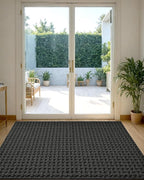 DEXI Front Entryway Door Mat Non Slip 36x60, Washable Entry Way Mats Inside Entrance Low Profile, Welcome Doormat Dirt Trapper for House Floor Home Porter Hall Backdoor Area, Dark Grey