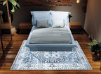Bloom Rugs Caria Washable Non-Slip 8x10 Rug - Navy Blue Traditional Area Rug for Living Room, Bedroom, Dining Room, and Kitchen - Exact Size: 7'8" x 10'