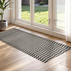 Lahome Striped Easy Jute Entryway Runner, 2x6 Kitchen Mats for Floor Black Rug Runners for Hallways Non Slip Indoor Outdoor Carpet, Farmhouse Non Shedding Floor Carpet for Laundry Porch Corridor